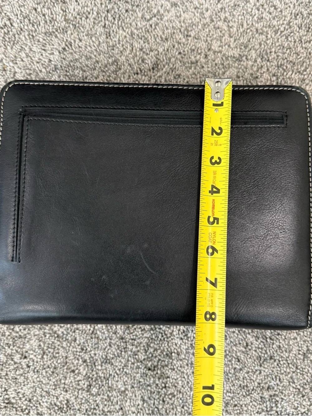 Vintage Franklin Covey Full Grain Leather Black Zip Around Planner 7 Ring Binder